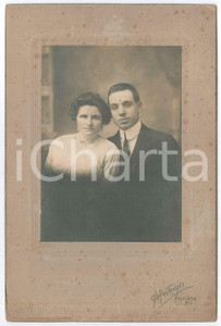 Fotografia d epoca originale 1910 ca ROCHESTER NY, USA Coppia di giovani sposi  Foto G. H. WRIGHT 15x23 cm 1
