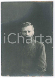 Fotografia d epoca originale 1915 ca STRESA Ritratto di uomo con barba  Foto BORGIA 11x16 cM 1