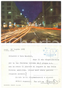 Autografo originale 1965 TRIESTE Via Carducci UARKA Renato DAMIANI Cartolina con firma autografa 1