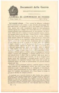 Libro, pubblicazione d epoca 1917 WW1 Documenti della guerra  Camera di commercio di PARIGI Bollettino n.59 1