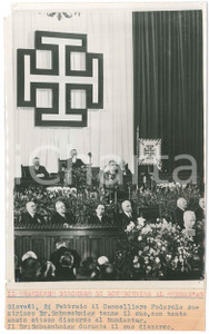 Fotografia d epoca originale 1938 WIEN AUSTRIA Discorso cancelliere Kurt von SCHUSCHNIGG al Bundestag Foto 1