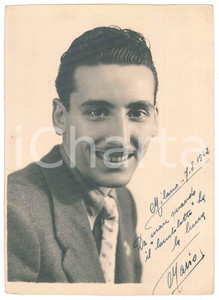 Fotografia d epoca originale 1942 MILANO Ritratto di Mario ANGIOLINI  JOLLY CLUB 2 Foto AUTOGRAFO 13x18 cm 1
