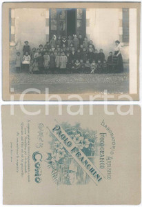 Fotografia d epoca originale 1890 ca COMO Classe elementare con maestra  Foto Paolo FRANCHINI 19x13 1