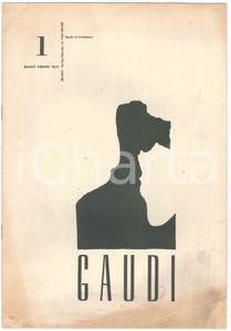 Giornale, rivista storica 1960 MILANO ARCHITETTURA Studio BRUNATI MENDINI VILLA  GaudÃ¬  Rivista nÂ°1 1