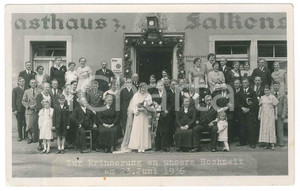 Fotografia d epoca originale 1936 FALKENSTEIG IM HOLLENTAL D Wedding at the Gasthaus Photo 14x9 cm 1