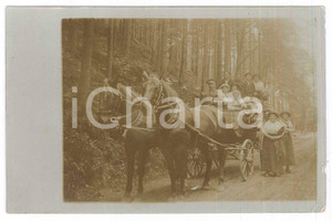 Fotografia d epoca originale 1915 BERLINO TEMPELHOF  Ritratto di gruppo in carrozza in un parco  Foto 14x9 1