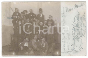 Fotografia d epoca originale 1907 EULAU GERMANIA Teatro amatoriale  Gruppo con fisarmonica  Foto 14x9 1