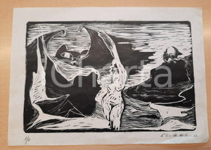 Opera d’arte autentica 1960 ARTE MILANO Edmondo CIRILLO  Donna e mostri  Incisione 36x25 cm 1 Opera d’arte autentica 1960 ARTE MILANO Edmondo CIRILLO  Donna e mostri  Incisione 36x25 cm 1