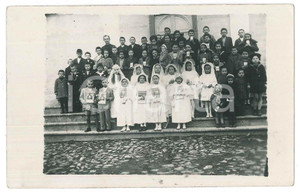 Fotografia d epoca originale 1920 ca COSTUME ITALIA Prima Comunione  Gruppo di bambini Foto 14x9 3 1