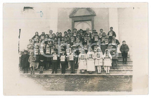 Fotografia d epoca originale 1920 ca COSTUME ITALIA Prima Comunione  Gruppo di bambini Foto 14x9 2 1