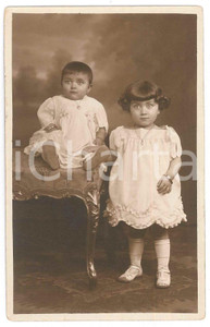 Fotografia d epoca originale 1920 ca NEW YORK Due bambine italoamericane  Ritratto Foto BARRESI & IDA 9x14 1