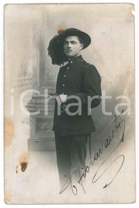 Fotografia d epoca originale 1915 ca WW1 REGIO ESERCITO ANCONA Ritratto E. FIORAVANTI bersagliere Foto ZIONI 1