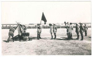 Fotografia d epoca originale 1930 ca NORD AFRICA Truppe coloniali  Cerimonia militare  Foto cartolina 1