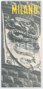 Materiale pubblicitario d’epoca 1956 TURISMO  MILANO  Pieghevole illustrato VINTAGE con mappa 1