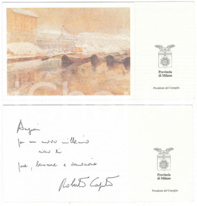 Oggetto da collezione cartaceo 2000 ca PROVINCIA DI MILANO Biglietto Presidente del Consiglio Roberto CAPUTO 1