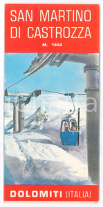 Materiale pubblicitario d’epoca 1960 ca TURISMO  DOLOMITI  SAN MARTINO DI CASTROZZA Pieghevole con mappa 1