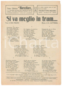 Oggetto da collezione cartaceo 1926 O. CATTEDRA Gigi PISANO Si va meglio in tram...  Edizioni MARECHIARO 1