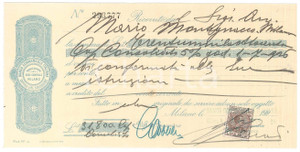 Oggetto da collezione cartaceo 1920 ca MILANO  BANCA COMMERCIALE ITALIANA  Ricevuta pubblicitaria 1