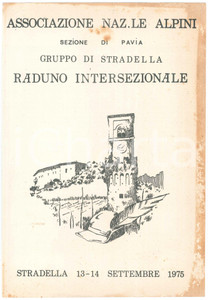 Oggetto da collezione cartaceo 1975 STRADELLA  ANA Raduno intersezionale ALPINI Sezione di Pavia  Manifesto 1