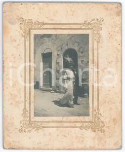 Fotografia d epoca originale 1910 ca SUD ITALIA Coppia di nobili a passeggio  Foto CARRUCCIO 12x14 cm 1