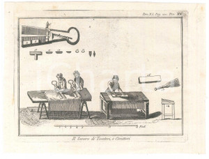 Stampa, bozzetto originale 1767 ? LO SPETTACOLO DELLA NATURA  Il lavoro de  tosatori, o cimatori Stampa 1
