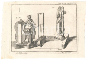 Stampa, bozzetto originale 1767 ? LO SPETTACOLO DELLA NATURA  L addoppiatoio  La cavicchia Stampa 1
