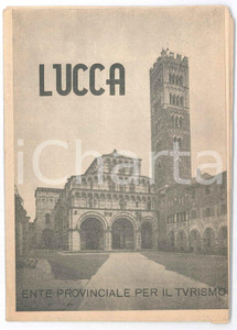 Materiale pubblicitario d’epoca 1950 ca LUCCA  Ente Provinciale Turismo  Pieghevole con mappa monumentale 1