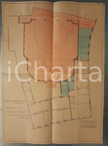 Mappa, planimetria storica 1925 ca MILANO Edificatrice VITTORIA  Progetto cinema SAN CARLO  3Â° Piano 1