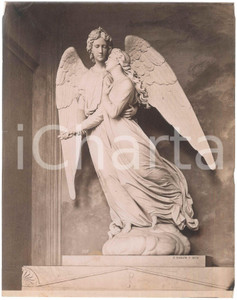 Fotografia d epoca originale 1910 ca GENOVA Cimitero Staglieno  Tomba CASTELLO  F. FABIANI Foto NOACK 1