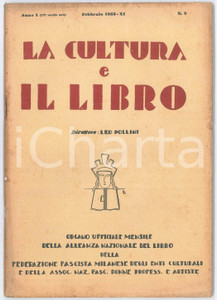 Giornale, rivista storica 1933 MILANO  LA CULTURA E IL LIBRO  L arte e il Duce  Ritorno a Wagner 1