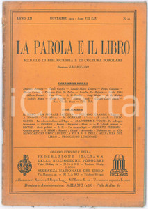 Giornale, rivista storica 1929 MILANO  LA PAROLA E IL LIBRO Colonie italiane nell EGEO di Enzo GRECO 1