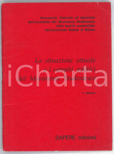 Libro, pubblicazione d epoca 1970 Università di MILANO La situazione attuale del Movimento Studentesco 2 ed. 1
