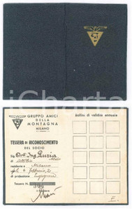 Oggetto da collezione cartaceo 1935 ca MILANO  GAM Gruppo amici della montagna  Tessera di Aldo LURIA 1
