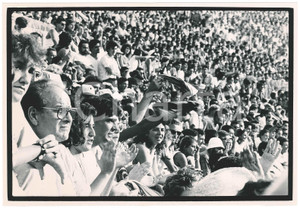 Fotografia d epoca originale 1990 ca CALCIO Tifosi della ROMA A.C. allo stadio Fotografia 29x20 cm 1
