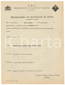 Documento originale, autentico 1938 CICLISMO BRESCIA  Programma di riunione su pista  Premio Brescia 1