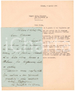 Autografo originale 1940 CICLISMO ROMA Italo CIPRESSI chiede di poter correre in una gara AUTOGRAFO 1