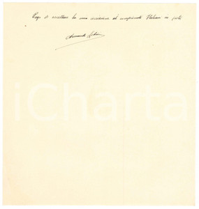 Autografo originale 1940 ca CICLISMO ROMA Armando LATINI conferma campionato su pista  AUTOGRAFO 1