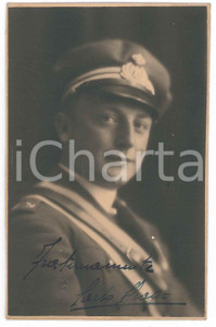 Fotografia d epoca originale 1940 ca TARANTO REGIO ESERCITO Ritratto di ufficiale  Foto 9x14 cm 1