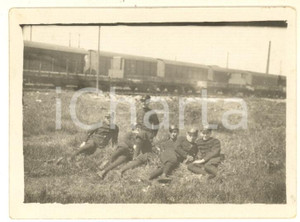 Fotografia d epoca originale 1932 TORINO  FERROVIE  Gruppo di ufficiali  Foto 9x6 cm 1