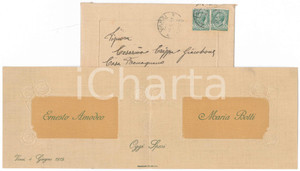 Oggetto da collezione cartaceo 1919 VARZI Nozze Ernesto AMODEO  Maria BOTTI  Partecipazione 1