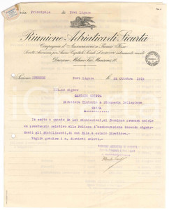 Documento originale, autentico 1919 NOVI LIGURE Riunione Adriatica Sicurtà  Prontuario polizze assicurazione 1