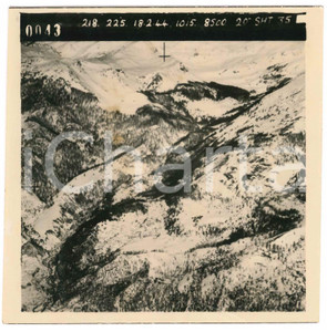 Fotografia d epoca originale Febbraio 1944 WW2 ITALIA  ALPI  Fotografia AEREA militare 14x14 cm 15 1