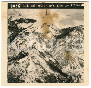 Fotografia d epoca originale Febbraio 1944 WW2 ITALIA  ALPI  Fotografia AEREA militare 14x14 cm 12 1
