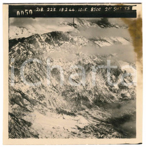 Fotografia d epoca originale Febbraio 1944 WW2 ITALIA  ALPI  Fotografia AEREA militare 14x14 cm 9 1