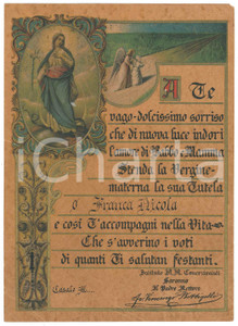 Documento originale, autentico 1930 ca Istituto RR Concezionisti SARONNO  Attestato Franca NICOLA Illustrato 1
