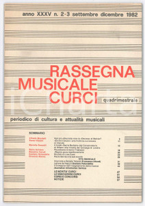 Giornale, rivista storica 1982 RASSEGNA MUSICALE CURCI  Morte Enrico Caruso Periodico nÂ° 23 1