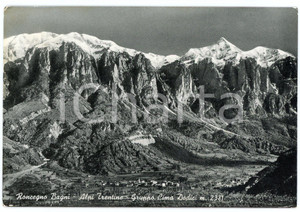Cartolina originale da collezione 1957 RONCEGNO BAGNI TN Alpi Trentine  Gruppo Cima Dodici  Cartolina FG VG 1