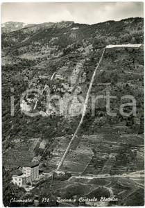 Cartolina originale da collezione 1950 ca CHIOMONTE TO Bacino e Centrale idroelettrica  Cartolina FG NV 1