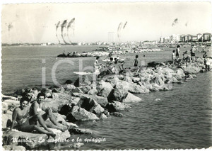 Cartolina originale da collezione 1961 VISERBA DI RIMINI Turisti sul pedalÃ²  Cartolina ANIMATA FG VG 1