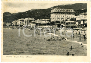 Cartolina originale da collezione 1940 VARAZZE SV Bagnanti presso stabilimenti Roma e Nettuno  Cartolina FG VG 1